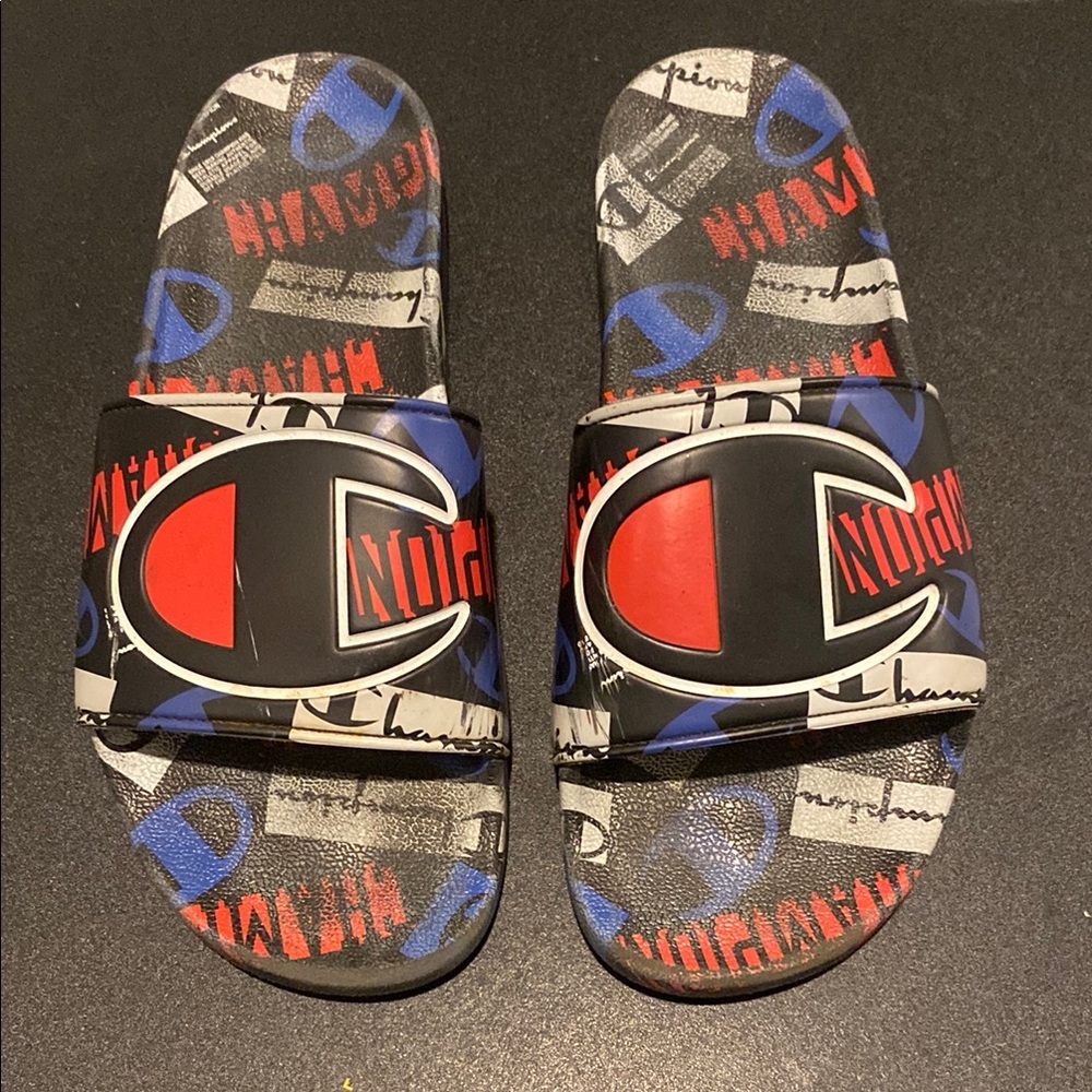 Men’s Champion Slide Sandals - Black, Red, Blue